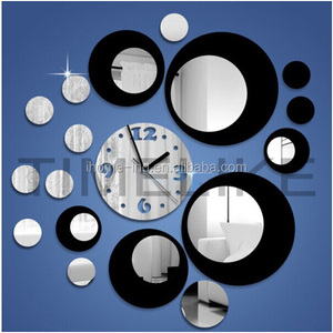 Espejos de la pared decoración <span class=keywords><strong>del</strong></span> hogar 3d encantadores pegatina espejo reloj cricle - Product Image 2