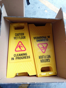 Panneau d'avertissement en plastique jaune en forme de A, panneau d'avertissement antidérapant, panneau d'avertissement de sol mouillé - Product Image 3