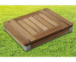 Support de douche extérieur portable en bois de teck birman rectangulaire pour piscine et accessoires