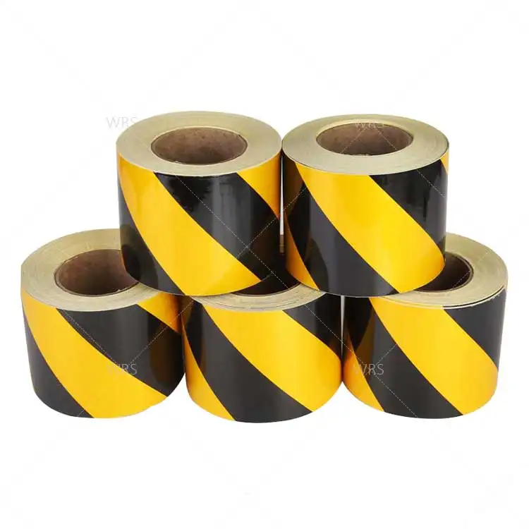 Safety Strip Reflective Tape Sticker Hazard Warning Conspicuity PVC Wholesale Highpower 50MM Yellow Adhesive 1-3 Years CN;FUJ