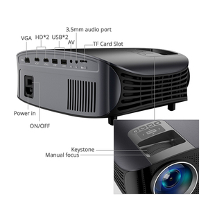 <span class=keywords><strong>Yg600</strong></span> LED Đầy Đủ HD 1080P <span class=keywords><strong>Mini</strong></span> Chiếu 2000 Lumens Với Có Dây Các Tính NĂNG Được Xây Dựng Trong Loa Cho Rạp Chiếu Phim Gia Đình Rạp Hát Tại - Product Image 4