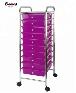 Chariot de rangement mobile à 10 tiroirs en plastique avec roulettes – Mobilier moderne pour la maison, idéal pour les outils et les magasins de proximité - Product Image 6