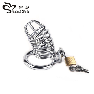 Lobo negro Hot sale Masculino anillo Anillo Del Martillo Del Pene Jaula de <span class=keywords><strong>Castidad</strong></span> <span class=keywords><strong>Candado</strong></span> de Acero - Product Image 2