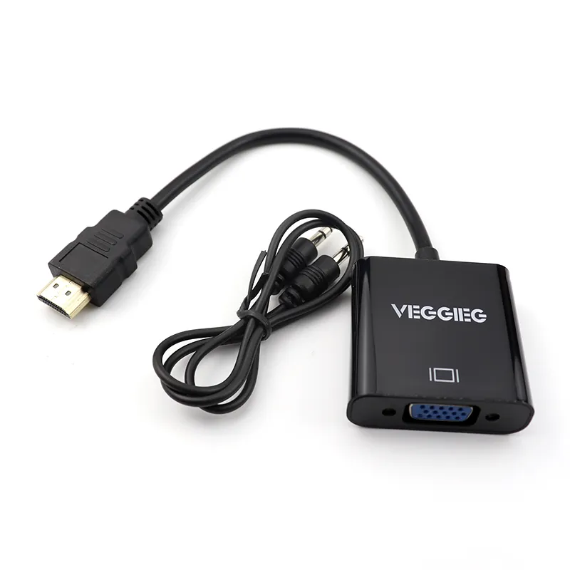 Hot Best price Gold-Plated 1080P Active Male to Female HDMI to VGA with Audio Adapter