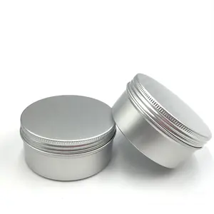 5ml 10ml 15ml 30ml 60ml 100ml 120ml 150ml 200ml 250ml round aluminum screw tin 2oz metal jar container for lip cosmetic candle