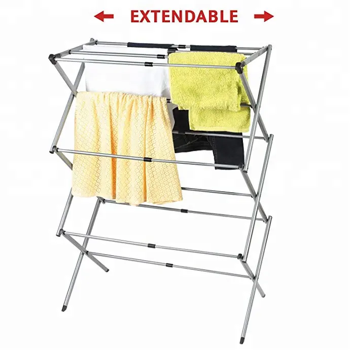 Secador de roupa natural, rack de secagem para lavanderia-secador de roupas extra grandes expansível