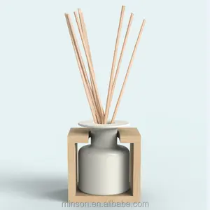 Mây Stick Aroma Diffuser Gốm Hương Thơm Khuếch Tán Với Khung Gỗ