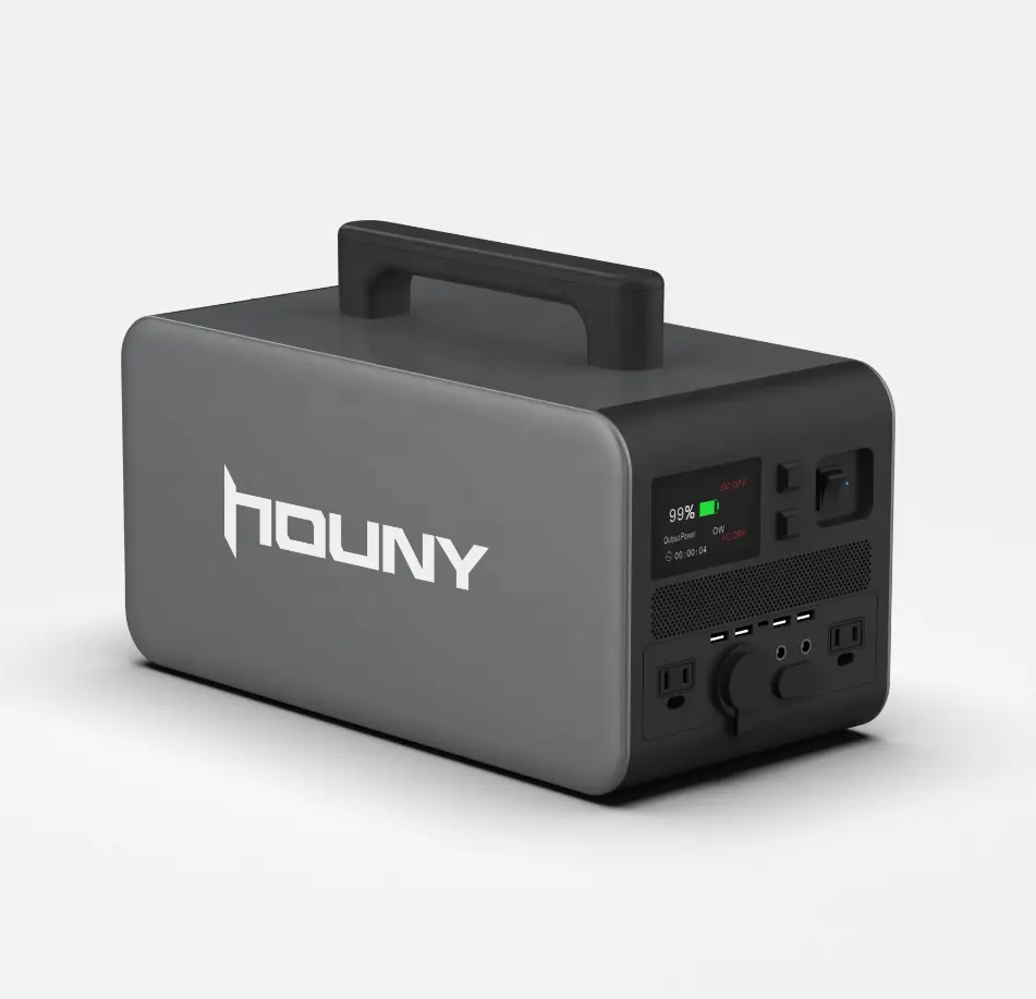 Houny 1000W Ac Dc Outlet Multi Functie Portable Power Station Bms Mppt Solar Generator Met Auto Jump Starter