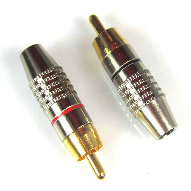 Gold Plated Solder Connector RCA Male Plug Connector