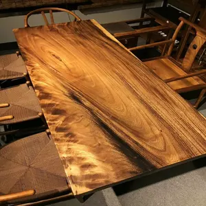 Walnut slab rectangle wood conference table
