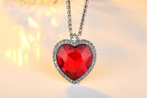 Set di Gioielli Classici Rosso e Blu con <span class=keywords><strong>Collana</strong></span> e Orecchini, Stile Titanic <span class=keywords><strong>Cuore</strong></span> <span class=keywords><strong>dell</strong></span>'<span class=keywords><strong>Oceano</strong></span>, Cristallo, N0021 - Product Image 6