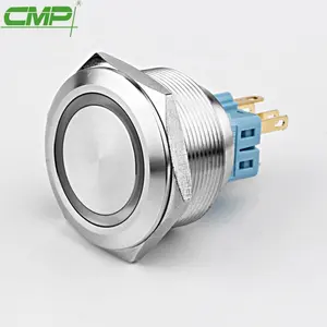 CMP 30 مللي متر معدن الفولاذ المقاوم للصدأ السيارات مفتاح بـزر دفع مع 12v مضيئة سيارة الطرق الوعرة ألوان led