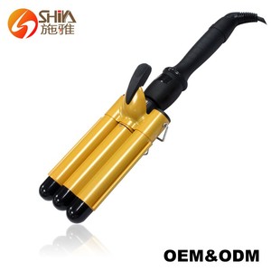 Nouveau LCD Triple Trionda Cheveux Curling Conception Magique 100 Céramique Fer À Onduler Tong Teleshop Beauté et Soins Personnels Équipement De Salon - Product Image 4
