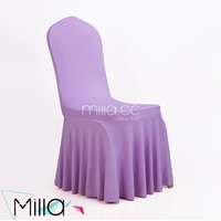 Housse de chaise de banquet de mariage en spandex blanc en gros avec jupe