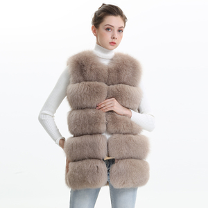 Wholesale Real Fox Fur Vest Coat <strong>Women</strong> Winter Genuine Fur Jacket Warm Fox Full Pelt <strong>Women</strong> Vest Gilet <strong>Waistcoat</strong> - Product Image 2