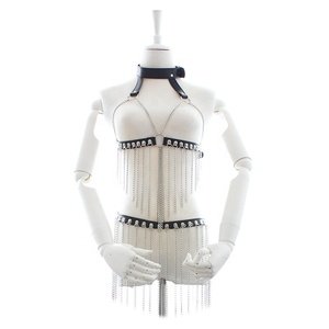 Cadena de <span class=keywords><strong>Bondage</strong></span> de cuero, collar de falda de borla, joyería de Festival, lencería de cintura de vientre - Product Image 4