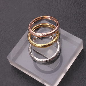El más nuevo diseño oro rosa sistema del anillo de pila helado 3 colores anillo apilable - Product Image 2