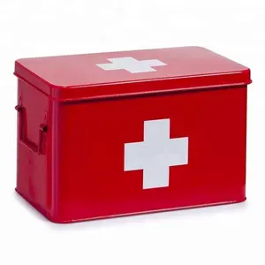 Retro Metall Rot Apotheke Box