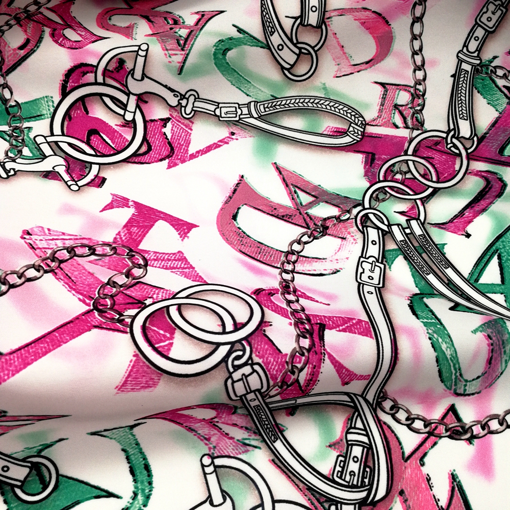 Женская ткань для рубашек с принтом звеньев и цепей