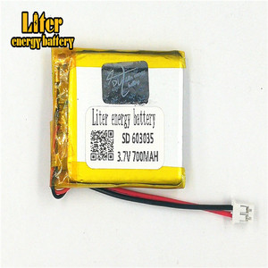 Plug 2.0-2 P 3.7 V 603035 700 mah lipo battery Rechargeable solar li ion polymer lithium battery with PCM - Product Image 2