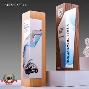 Hot Bán Gỗ Khối Kim Loại Tấm Trang Trí Trophy Gỗ Trophy Craft Lưu Niệm Mảng Bám - Product Image 1