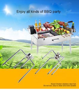 <span class=keywords><strong>Accessoires</strong></span> de barbecue durables en acier chromé de qualité alimentaire, résistants à la chaleur, fourchettes à viande pour rôtissoire, pour grillades au charbon de bois en extérieur - Product Image 5
