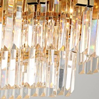 Grand lustre doré utilisé pour les luminaires suspendus de plafond d'hôtel, lustre en cristal d'hôtel