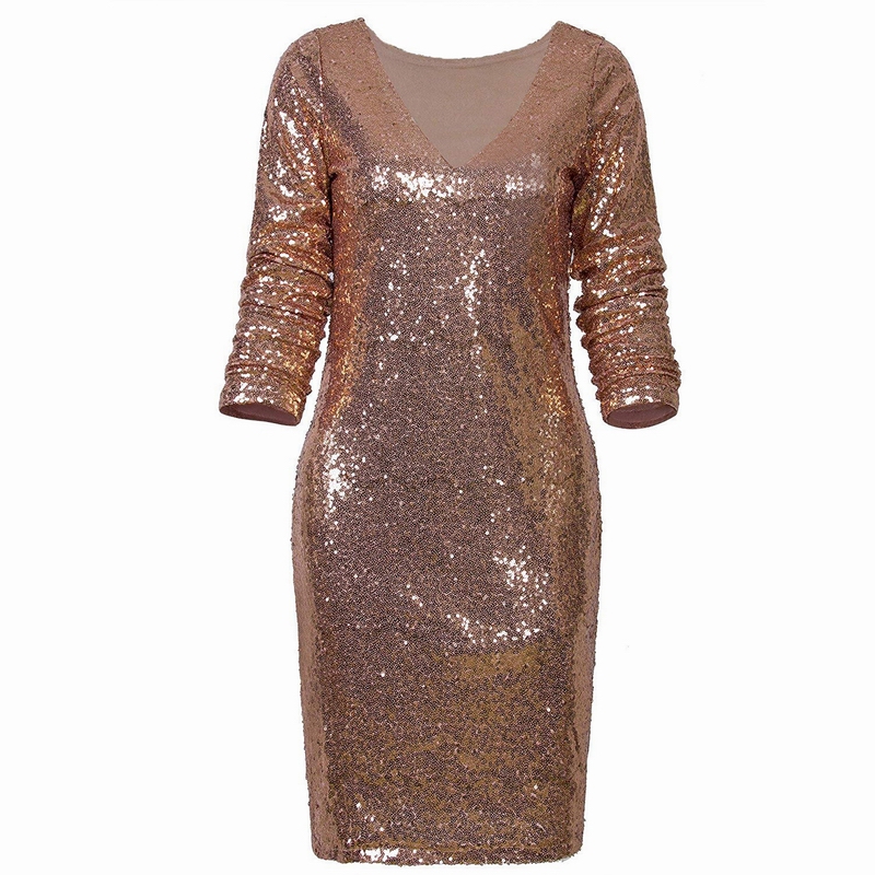open lace back dress VC Free Shipping Sexy One Shoulder Dress Women Sparkle Glitzy Sequins Dress  Mesh Patchwork Celebrity Christmas Party Vestidos main image 0