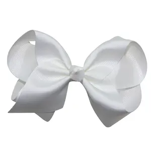 Neuankömmling Großhandel Kinder Stoff Gros grain Haars chleifen halter Boutique Fancy Hair Bow