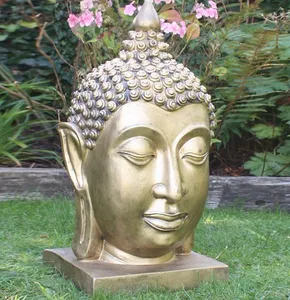 Large Head Sculpture Metal Bronze Giant Thai Buddha Head Statue For Garden Decoration