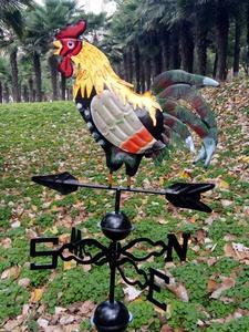 Décoration de <span class=keywords><strong>jardin</strong></span> d'extérieur en <span class=keywords><strong>fonte</strong></span> colorée en forme de coq, vanne à vent, direction du vent - Product Image 3