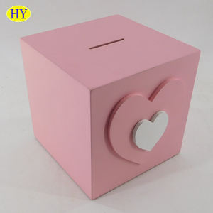 Tùy Chỉnh Đồng Xu Tiết Kiệm Hộp Tiền Tiết Kiệm Con Heo Đất Ngân Hàng Hộp Sơn Bằng Gỗ Cho Trẻ Em Người Lớn Món Quà Hình Trái Tim Con Heo Đất Ngân Hàng Màu Hồng Hy Tt Mdf - Product Image 3