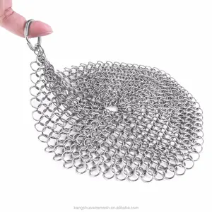 Paslanmaz Çelik Scrubber Yapma Makinesi Zincir Bağlantı Dökme Demir Tencere Dökme Demir Için Scrubber Chainmail Scrubber