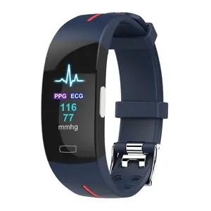 PPG ECG color touch screen health band smart watch P3 plus IP67 waterproof blu heart rate tracker silicon wristband