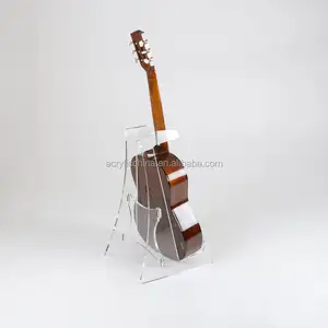 Expositor acrílico transparente de guitarra, suporte de exibição de acrílico para violão