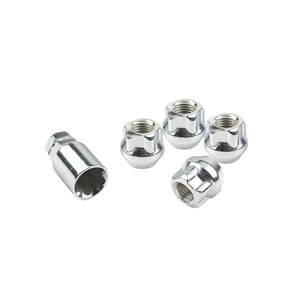 Wheelsky Factory Supply 4+2 Set M12 Steel Open-end Nut Locks Wheel Lug Nuts for Car Wheel Rims - Product Image 1