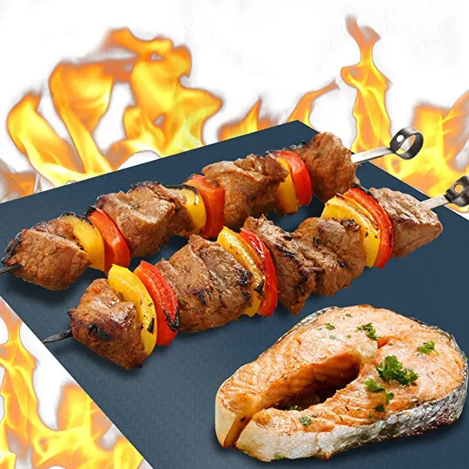 Leicht zu reinigendes Grill zubehör BPA-freie Back matte in halber Blattgröße PTFE Antihaft-Grill matte