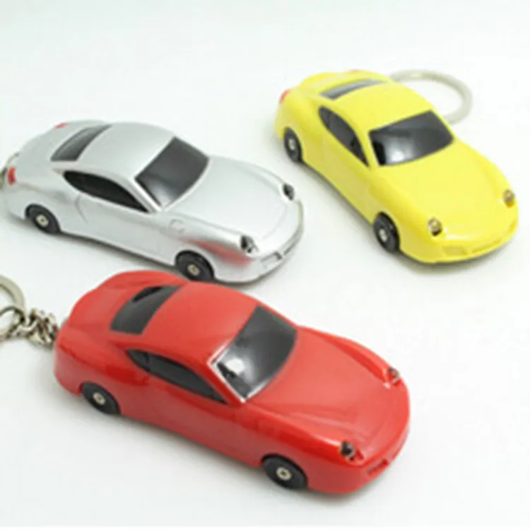 Keychain Flashlight Cool Design Mini 3D Car Shape Key Chain with rotating wheels