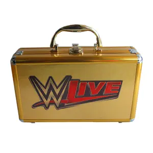 custom logo golden hard portfolio bag hard briefcase aluminum laptop attache case