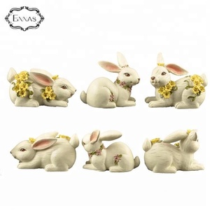 Resin easter rabbit or bunny statues for home and garden decorations