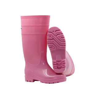 individuell günstig gestaltet anti-rutsch rosa pvc gummi stiefel wasserdicht arbeit angeln stiefel regenstiefel großhandel