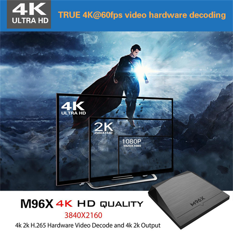 M96X S905X 2G 8G tv box android smart tv set top box con gran precio al por mayor KODI TV CAJA