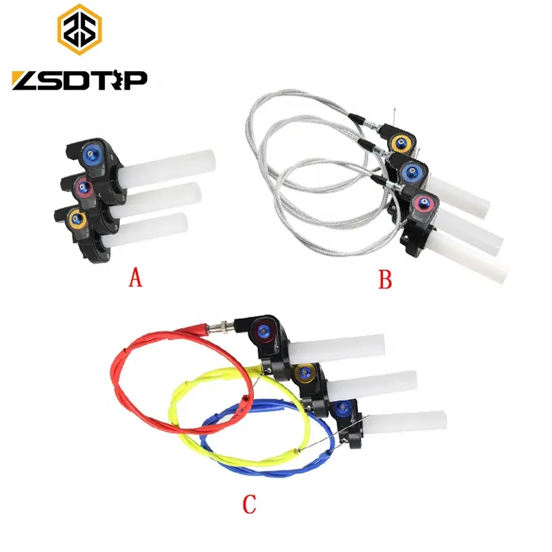 Empuñadura de acelerador de motocicleta de plástico Universal para motocicleta con Cable de acelerador para motocicletas