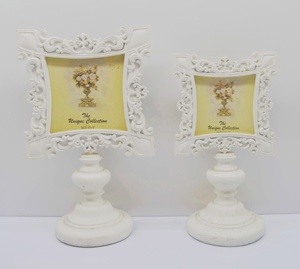 Lixinxing Handmade Eco-Friendly Ornate White/Custom Color <strong>Photo</strong> <strong>Frame</strong> Stand Wall <strong>Mount</strong> for Vertical 3x3 4x4 Inch <strong>Photos</strong> Resin - Product Image 3