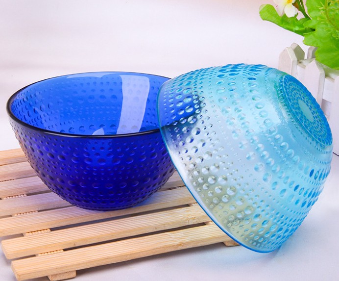Slant Cut Glass Bowl,Glass Dessert bowl,Glass Terrarium glass salad bowl  with print