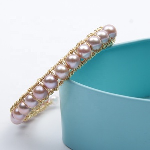 <span class=keywords><strong>Bracciale</strong></span> elasticizzato con perla genuina fatta a mano 7-8mm AAA vicino all'acqua dolce rotonda - Product Image 4