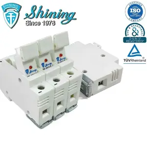 FS-033L3 Din Rail Type With Indicator 3 Pole 32A 600V AC DC Fuse Carrier