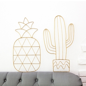Fil métallique nordique doré en forme d'<span class=keywords><strong>ananas</strong></span>, décoration d'art mural pour la décoration de la maison - Product Image 2