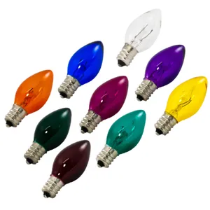 小さなキャンドル燭台常夜灯白熱電球5W7W10W 15W c7c9透明または不透明なセラミック色の交換用電球