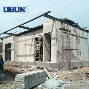 欧邦快速组装现代钢结构钢架 + 水泥夹芯板墙系统公寓3年8级房屋商店
